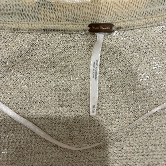 Free People Dolman Sleeve Crop Top Metallic Party - Picture 7 of 8